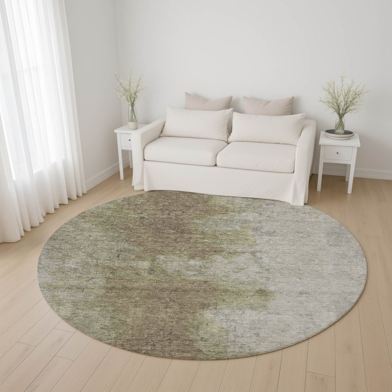 Premium Machine Washable Bucz AMF1741 Modern Rug, Round 8'