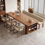 Bureau de direction rectangulaire en bois massif noyer-87189074