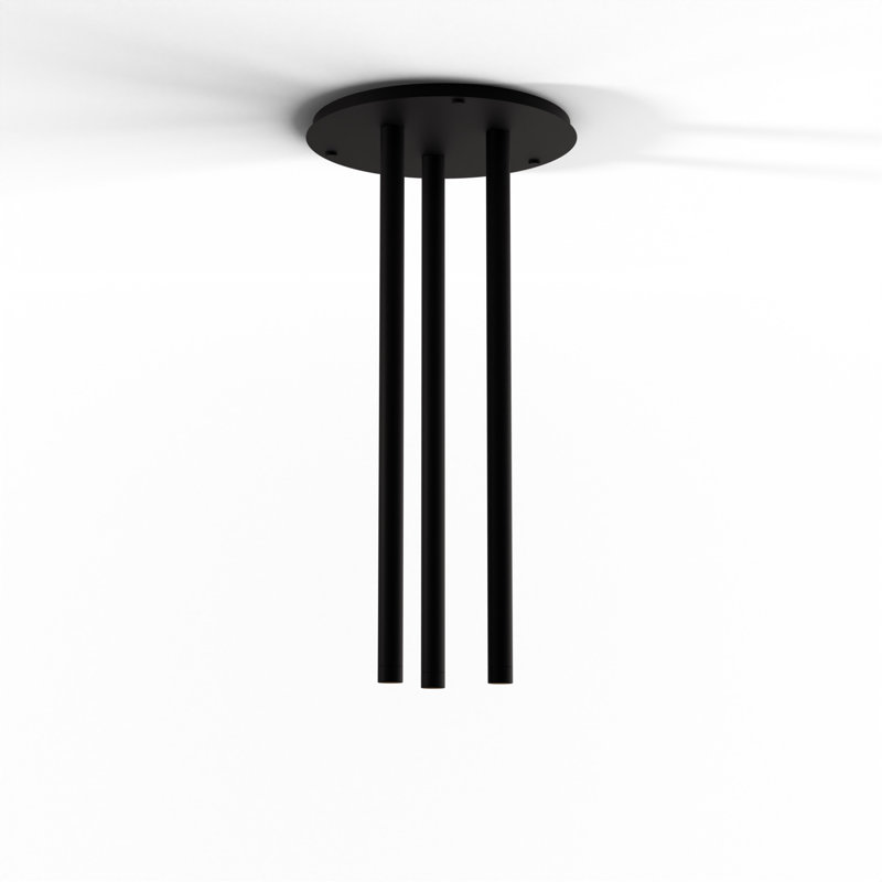 3 - Light LED Pendant, Matte Black