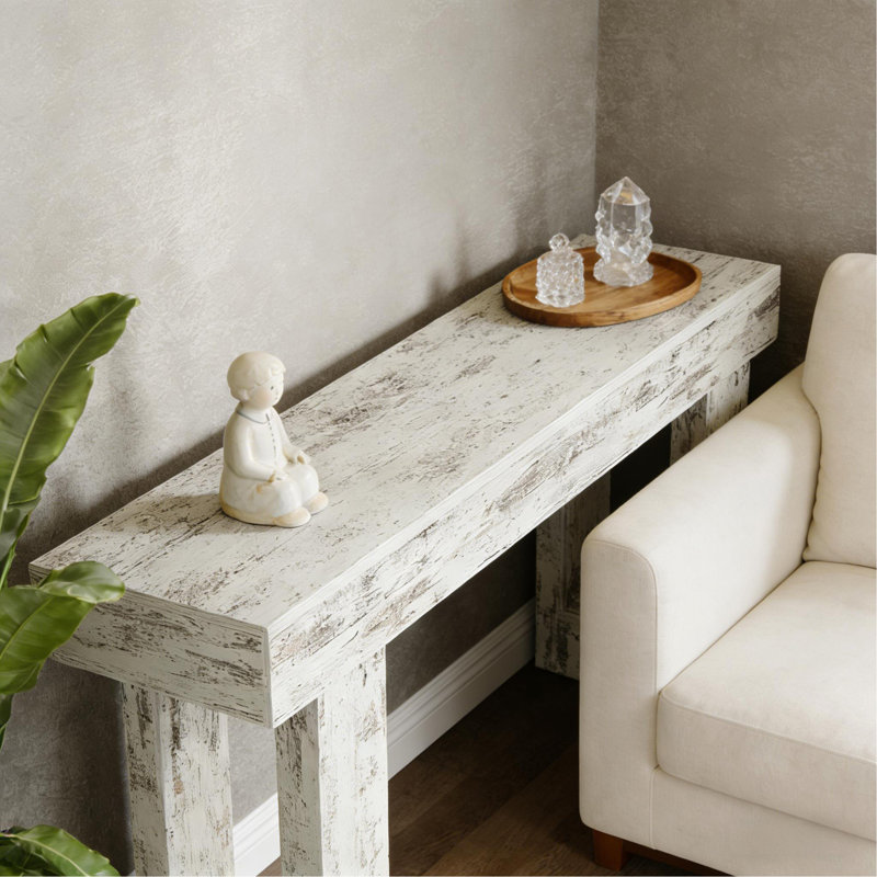 Meuble télé stable, console élégante, table d'appoint en bois, White