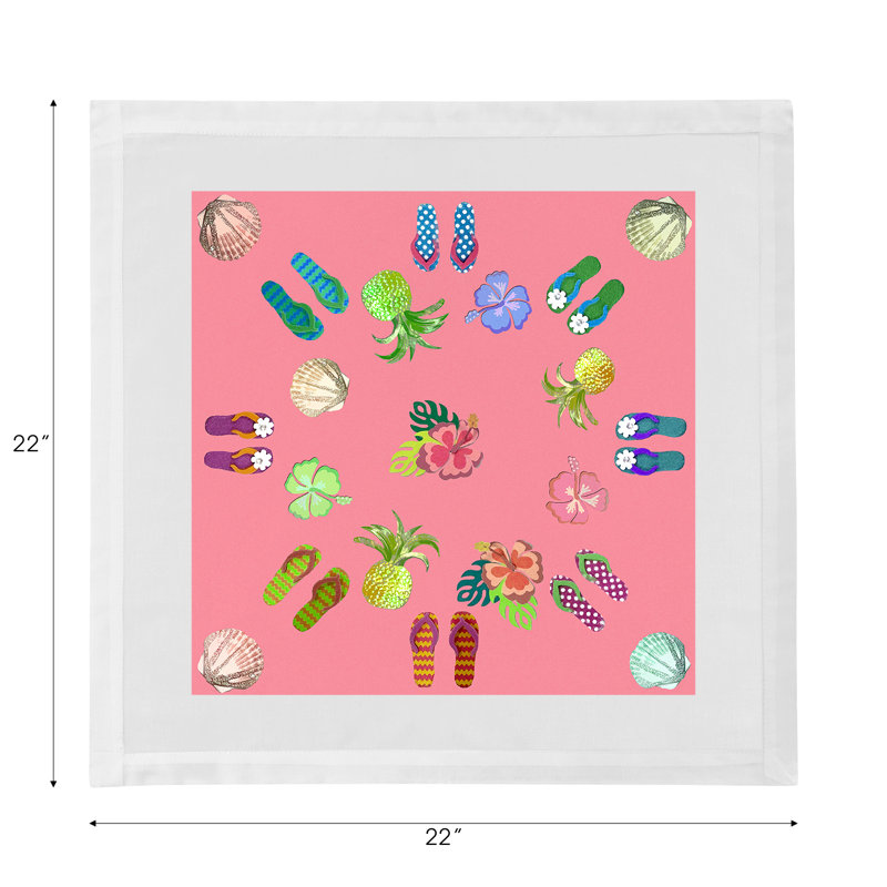 Winter In Florida Cotton Sateen Dinner Napkins, Pink