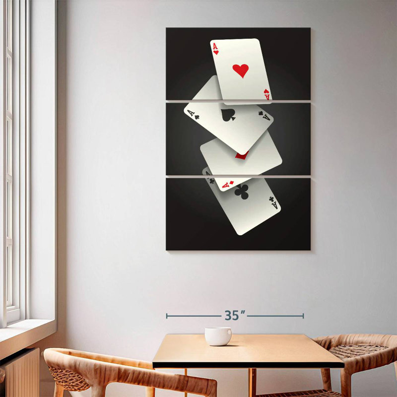 Senne Four Aces Cards, 65" H x 42" W