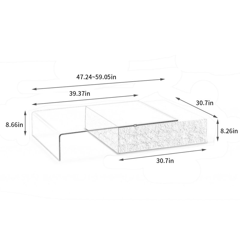 Table basse simple de style rétro extensible