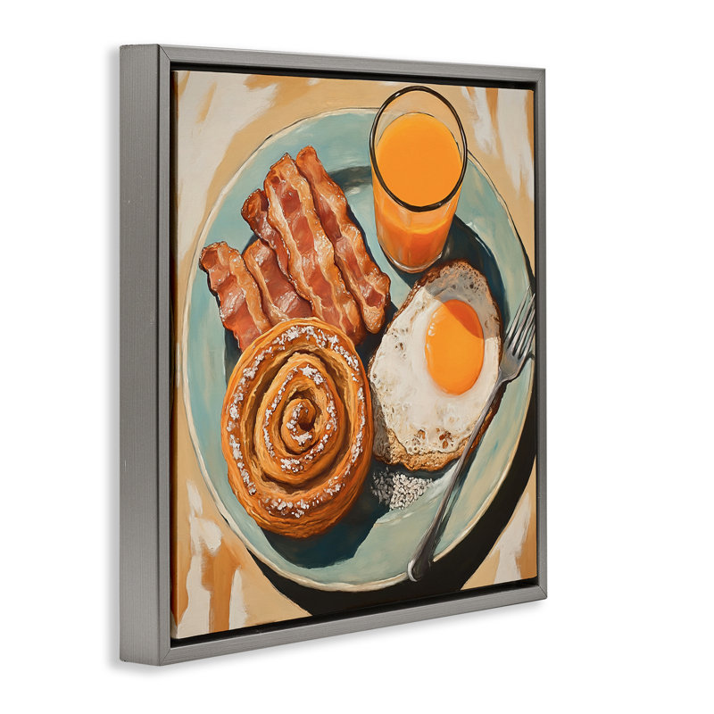 Cadre flottant Cinnamon Roll, conçu par Tina LeCour, H 18 po x l 18 po, Cadre flottant gris lustré
