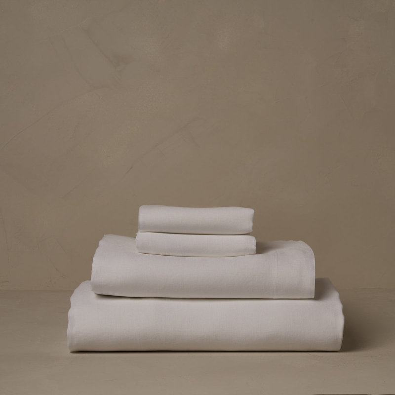 Lino Primo Linen Sheet Set, King Sheet Set with 2 Standard Pillowcases