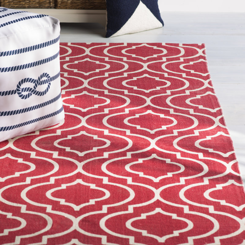 Apasra Cotton Geometric Indoor Rug, Rectangle 5' x 7'