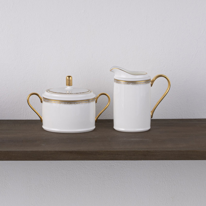 Ensemble sucrier et crémier Noritake Haku
