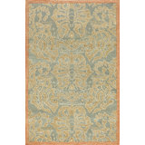 Prado Floral Area Rug in Sky Blue/Khaki/Terracotta