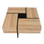 Table carrée carrée avec rangement caché et plateau coulissant extensible, panneau de particules brun central-2058491210