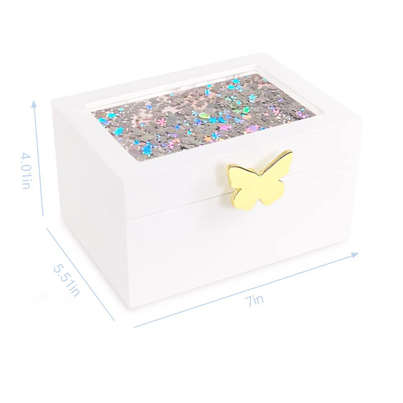 Boîte à bijoux pour filles, Blanc