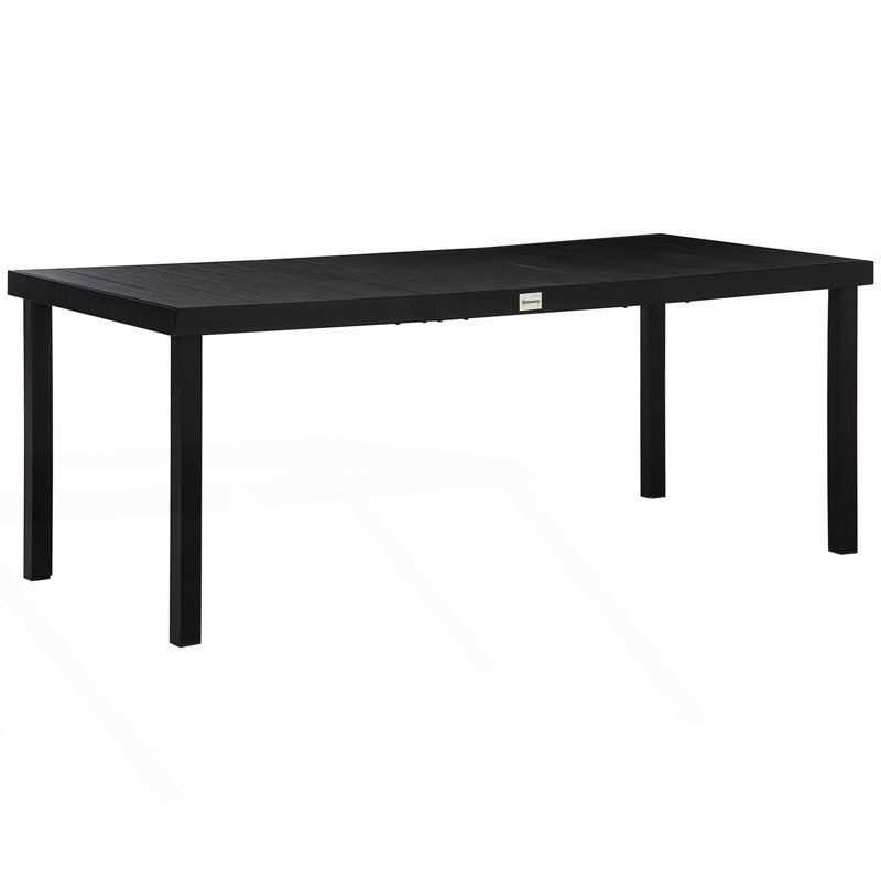 Outdoor Dining Table, Rectangular Garden Table, Black
