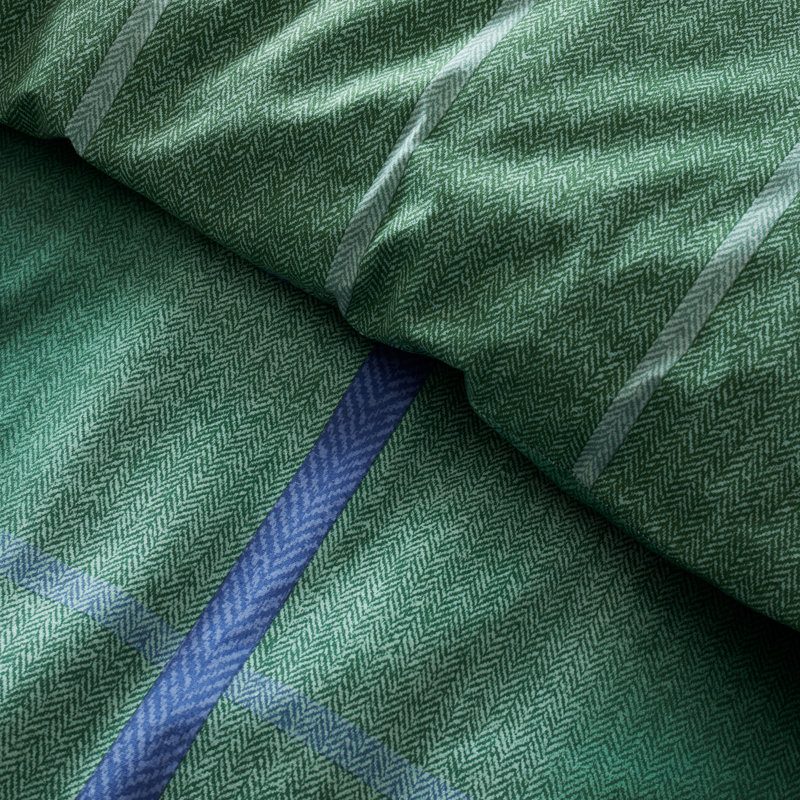 Brushed Melrose Tweed Cotton Reversible Duvet Cover Set, King Duvet Cover + 2 Standard Pillowcases