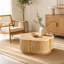 Table d'appoint en bois massif de 80 cm avec rangement pour salon et chambre