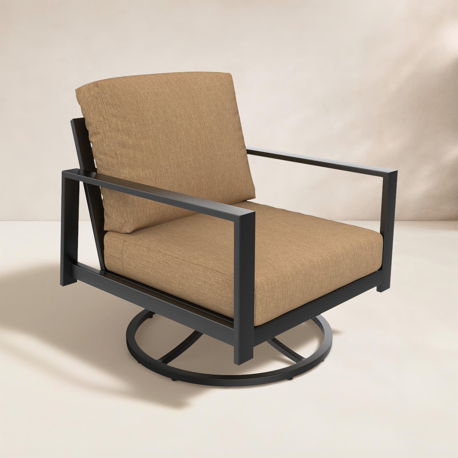 Townsend Sunbrella® Metal Patio Rocking Chair, Sunbrella® Canvas Heather Beige, Bare, No