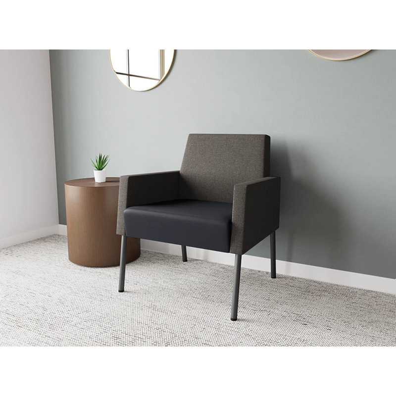 Fauteuil de réception Mystic, Gris anthracite, Fumée Archetype / noir Modena