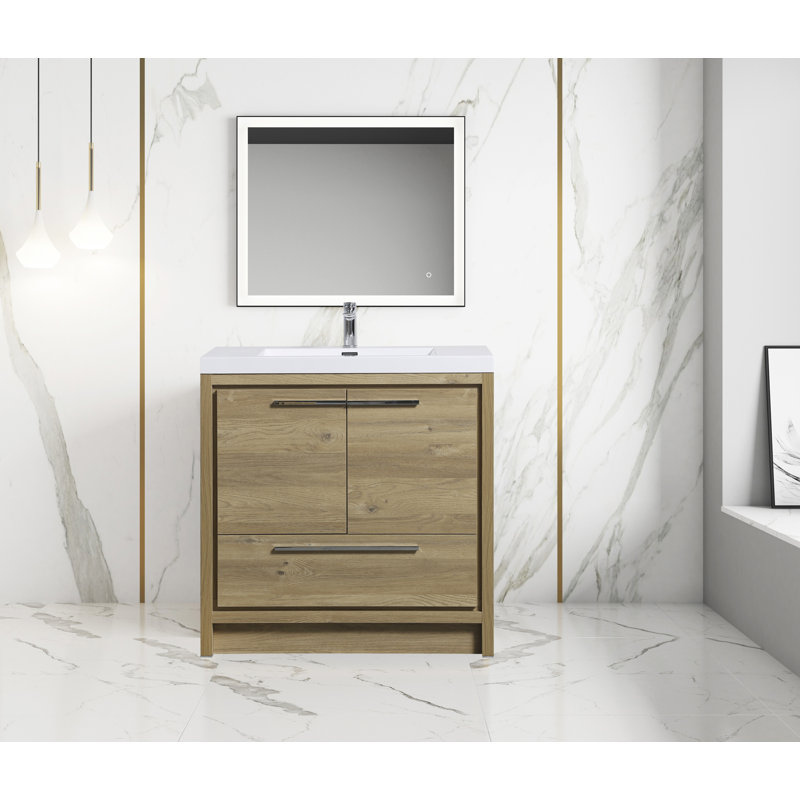 Meuble-lavabo simple 35,5 po avec plateau en acrylique Rosnel