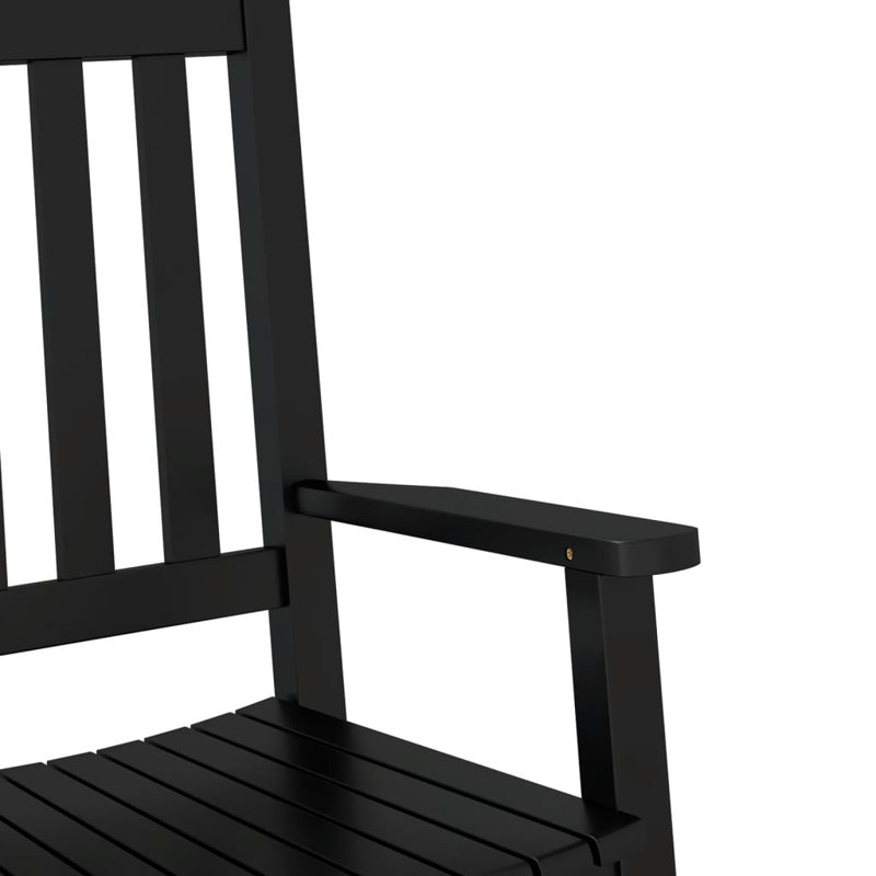 Buie Solid Wood Rocking Chair, Black