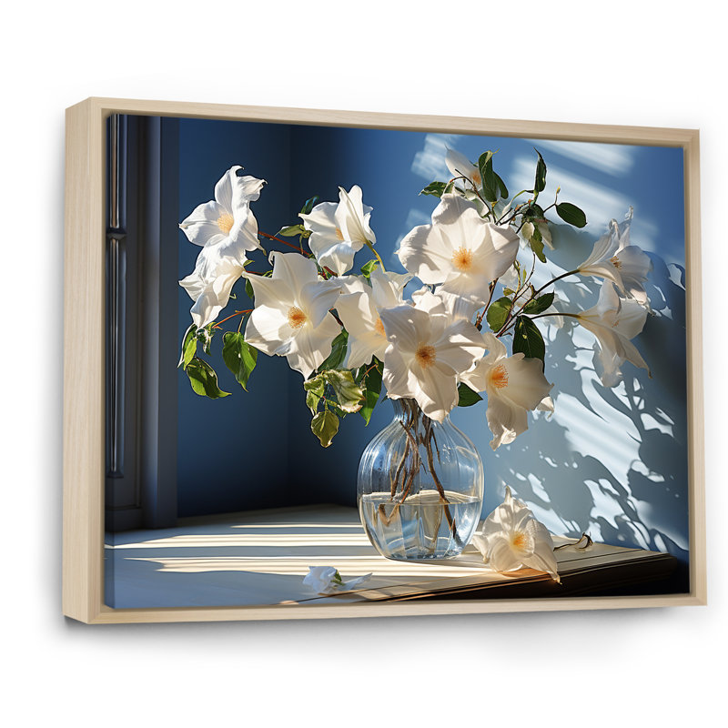 Vase de bouquet de gloire du matin I, H 34 po x l 44 po x P 1,5 po, Cadre naturel flottant