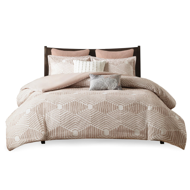 Blush Comforter King/ King - Cotton With Fill, Classic And For , Solid Reverse, Decorative Touch