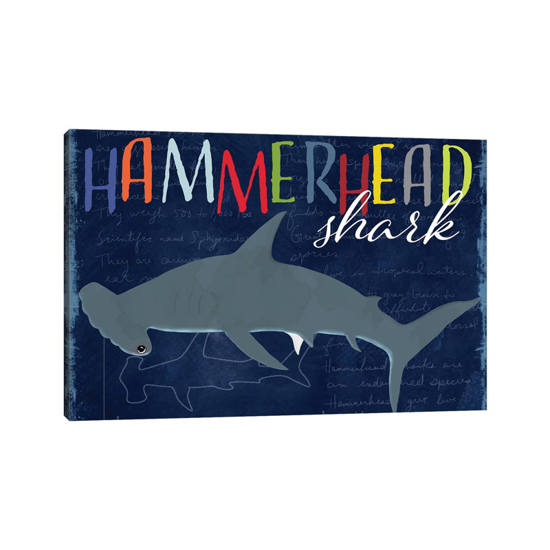 Hammerhead Shark by Daniela Santiago - Wrapped Canvas Gallery-Wrapped Canvas Giclée, 20.32 cm H x 30.48 cm W