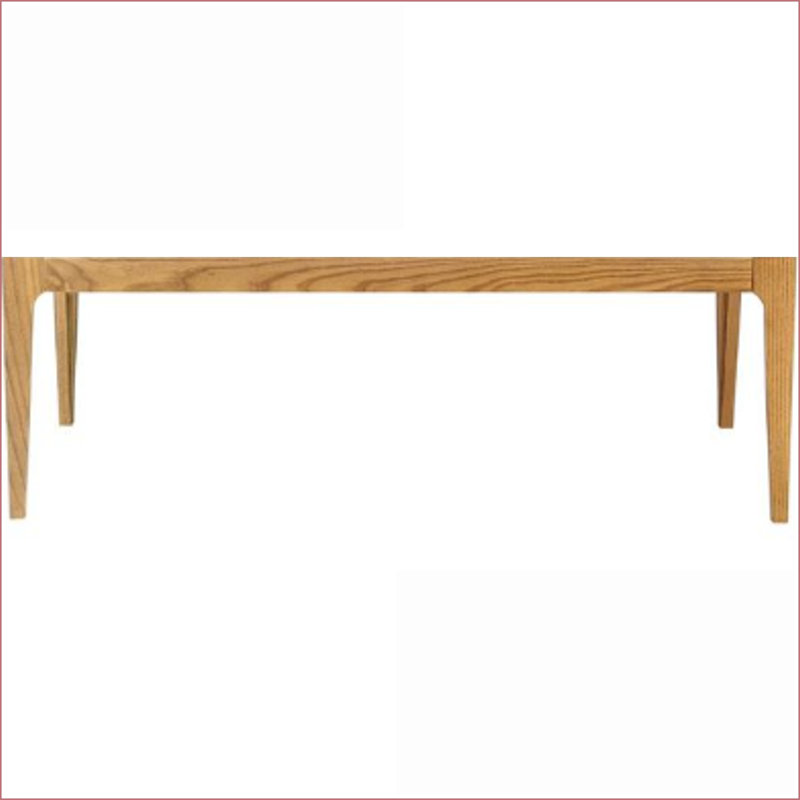 Bois naturel & amp; Table basse en verre givré pour le salon, plateau durable facile à nettoyer