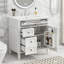 Meuble-lavabo moderne de 30 po avec lavabo supérieur (2 tiroirs + 1 plateau basculant + tablettes + organisateurs de porte)