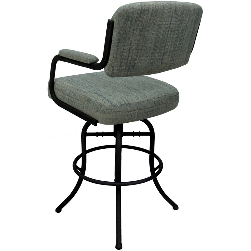Tabouret de bar pivotant 30 po Jomiah, Noir, Bleu