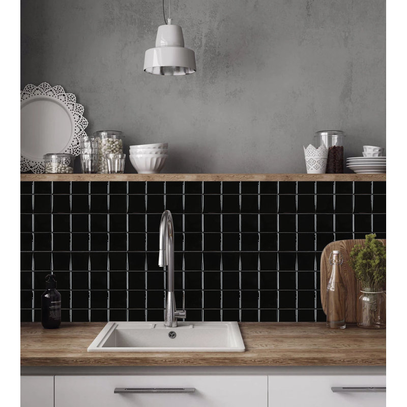 Peel and Stick Gel Backsplash Tile Square Mosaic Tile 10'' x 10''