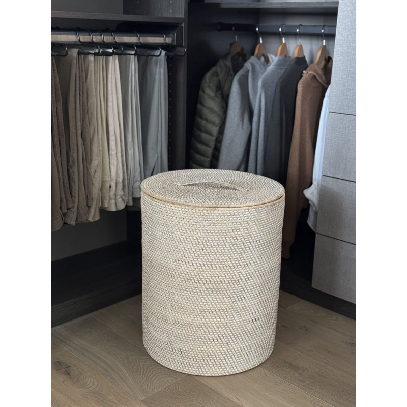 Hand Woven Laundry Hamper, Latte