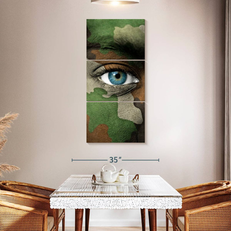 Military Face Camouflage, 62" H x 30" W