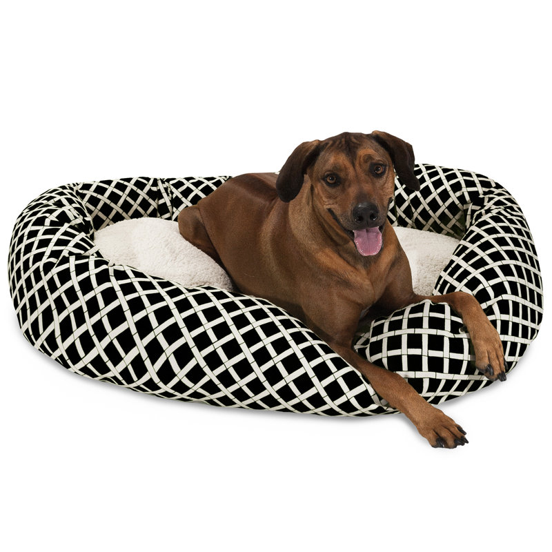 Traversin en bambou sherpa bagel, Très grand (H 11 po x l 35 po x P 52 po) ;, Noir