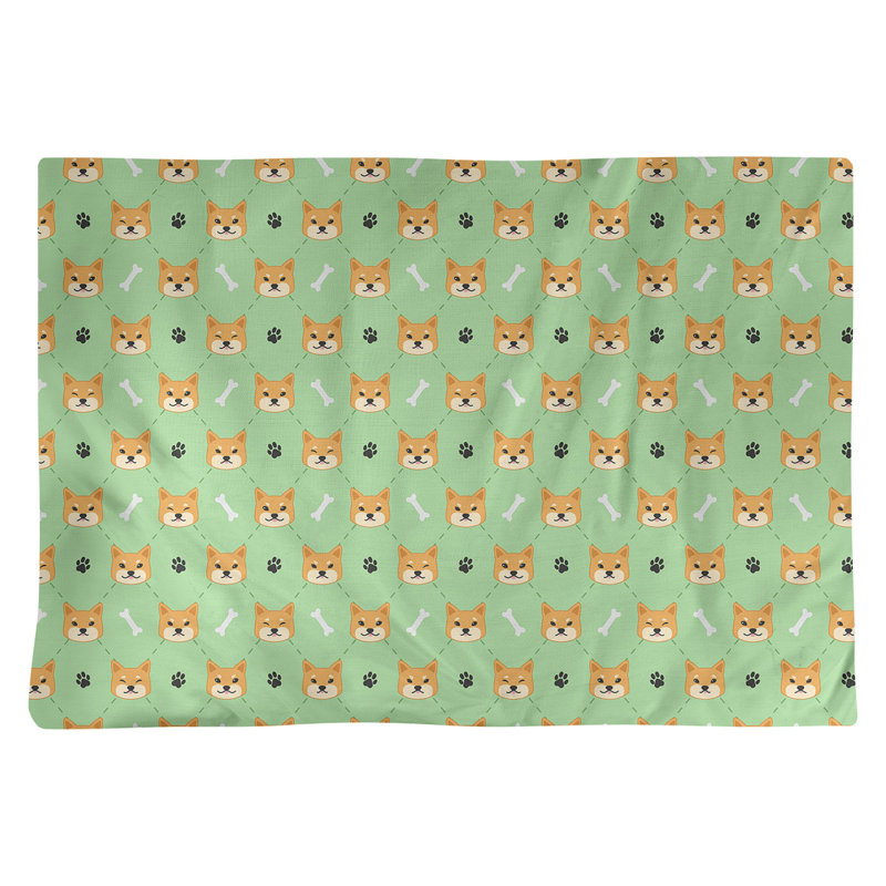 Napperon en coton 18 po Shiki Inu, Vert menthe