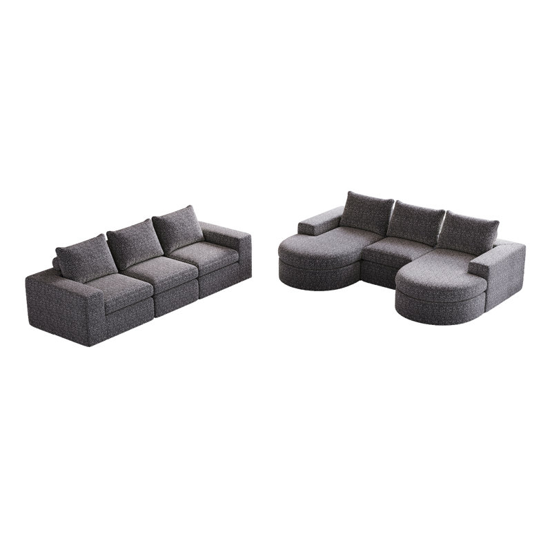 Canapé modulaire Chenille Cloud, Gris chenille