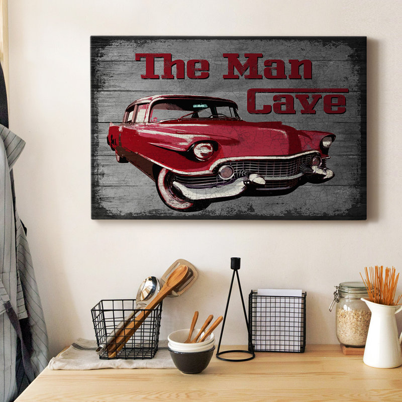 Toile tendue avec châssis de qualité supérieure The Man Cave - prête à être accrochée, H 8 po x l 12 po
