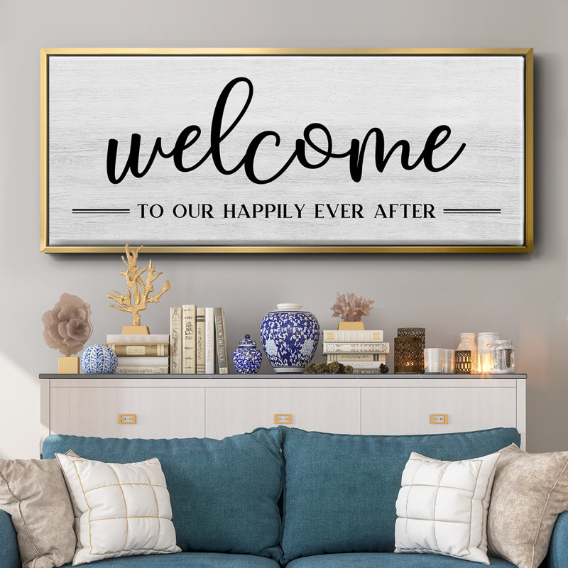 Welcome Ever After- Framed Canvas, 20" H x 50" W