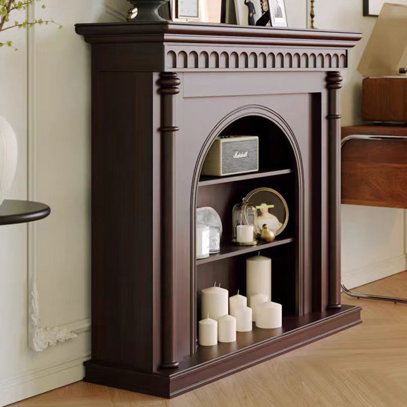 Foyer autoportant en bois massif Nut-Brown
