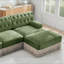 Canapé de style Chesterfield en velours doux, conception capitonnée à boutons, jupe de frange à franges sur le plancher, facile à assembler, combinaison libre, pour les salons-889721984
