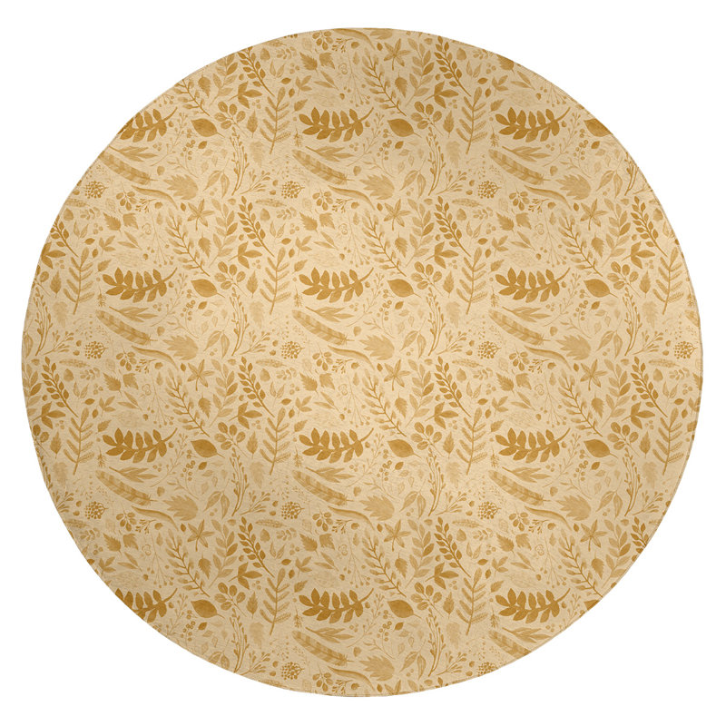 Chenille Floral Indoor Rug, Round 5'