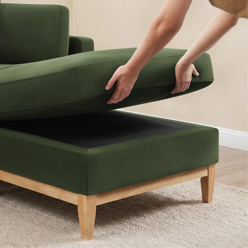 Canapé modulaire en L Pierre, Kelly Green Velvet