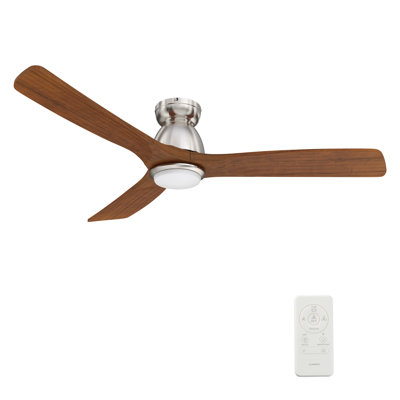  Ventilateur de plafond encastré à DEL à 3 pales de 52 po avec télécommande et ensemble d'éclairage.