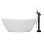 Baignoire autoportante à surface solide de 67 po x l 31 po avec robinet-86003678
