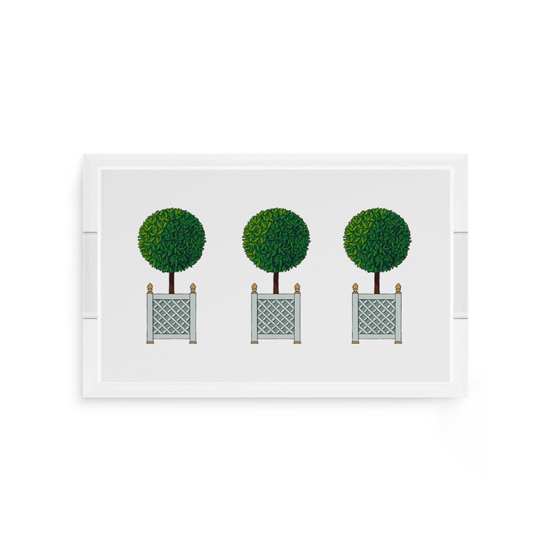 Timothy Corrigan Topiary Acrylic Rectangle Decorative Tray, 12.5"W x 7.75"D x 2"H