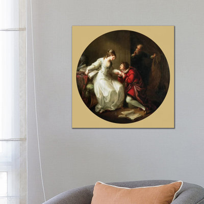Abelard Soliciting The Hand Of Feloice by Angelica Kauffmann - Wrapped Canvas Print
