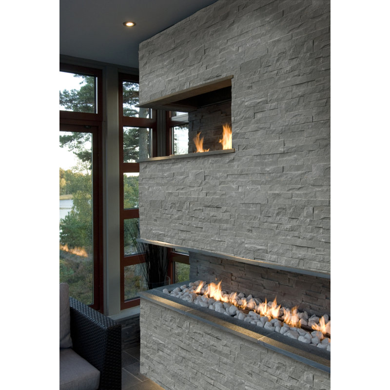 Stonecrest 6 in. x 18 in. Split Face Natural Stone Ledger Corner Wall Tile, Eastvale Ebon