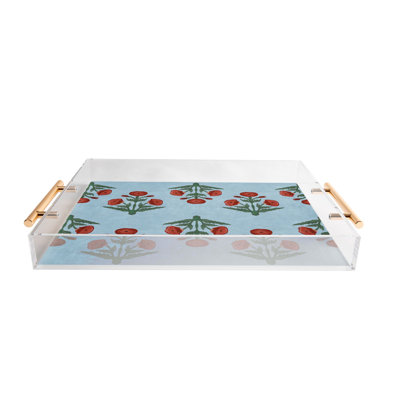 Plateau en acrylique Christabel Red Mughal Poppies
