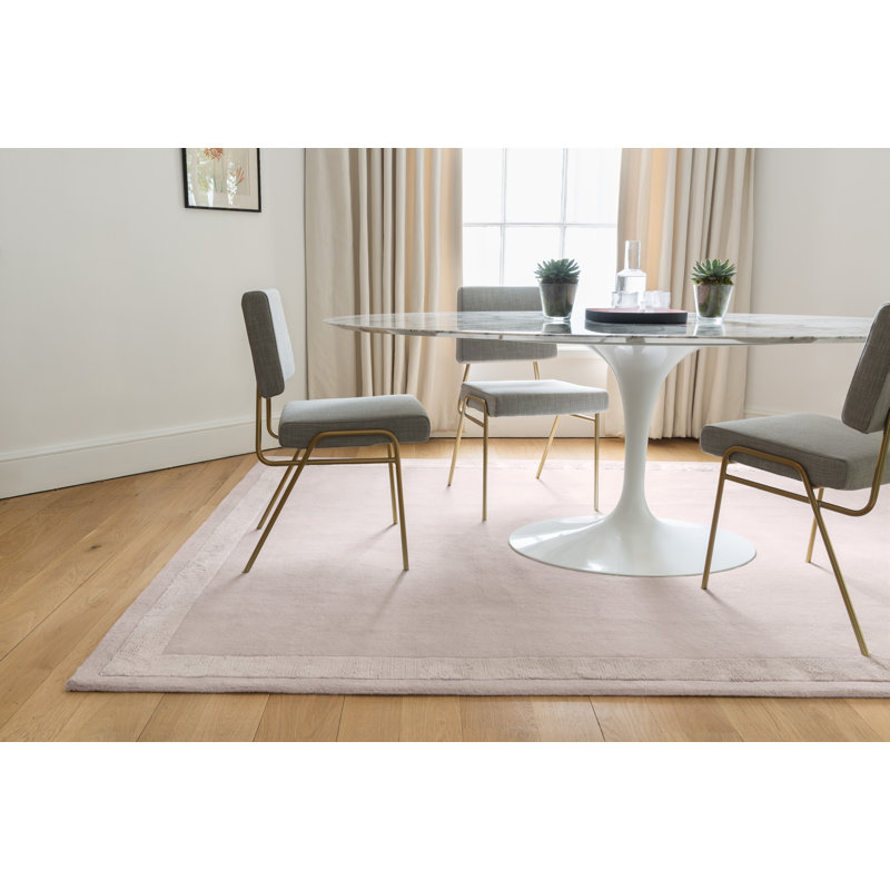 Farrow & Ball Silk Border Portland Pink Area Rug, Rectangle 6' x 9'
