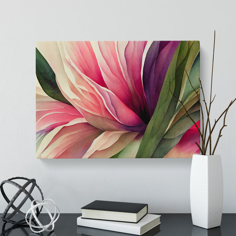 Captivating Flower - Wrapped Canvas Painting, 35cm H x 50cm W x 3cm D