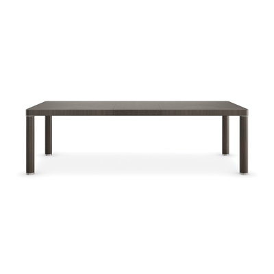 Mirror Image 124 " Extendable Eucalyptus Rectangular Solid Wood Top with Solid Wood Base Dining Table