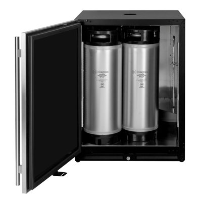 Infinity Series Undercounter 24" Wide Dual Tap Kegerator With Right Hinge Stainless Steel Door on Fridge.com