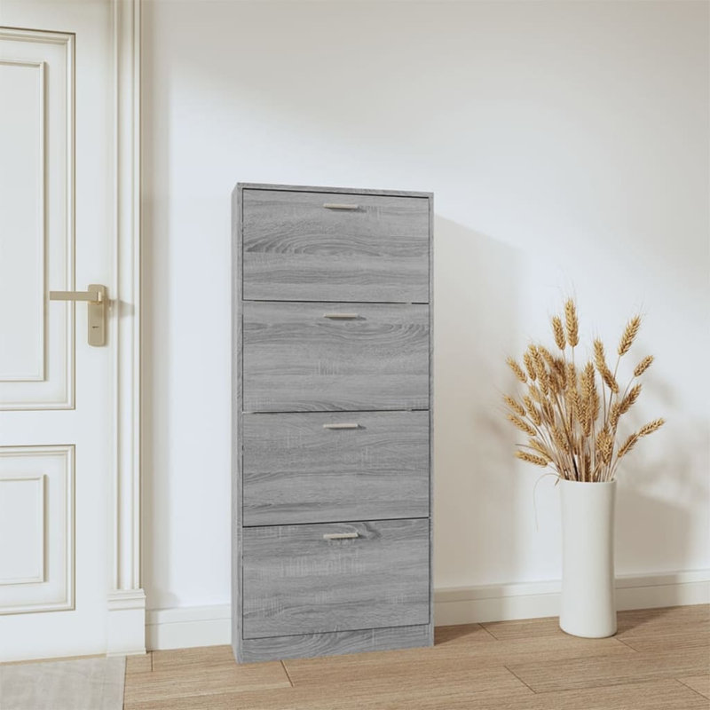 12 Pair Flip Down Shoe Storage, Grey Sonoma